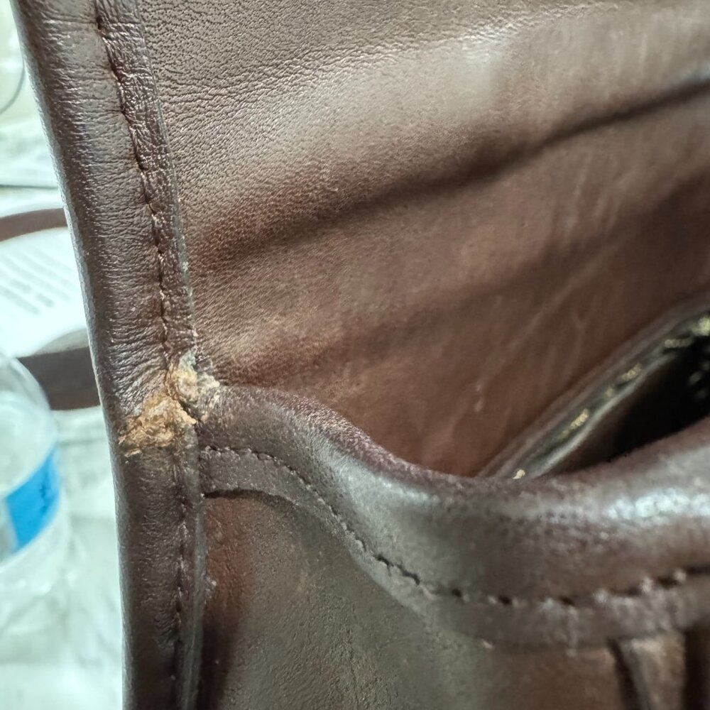 Vintage COACH Small Plaza Bag 9860 Mahogany Leather - Picture 9 of 12